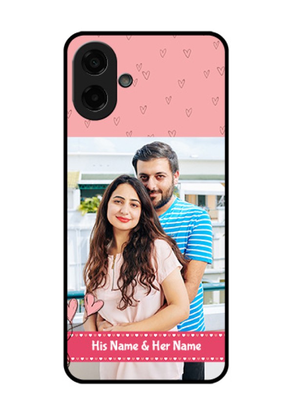 Samsung Galaxy A07 Custom Glass Phone Case - Love Design Peach Color