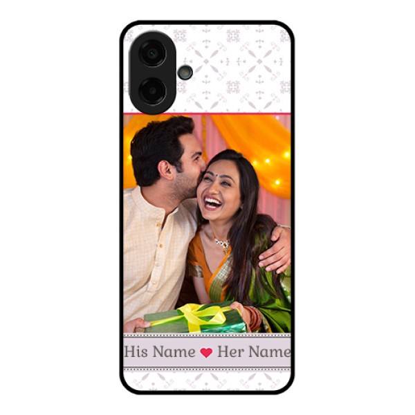 Samsung Galaxy A07 Custom Glass Phone Case - With Photo And Ethnic Design Samsung Galaxy A07 Custom Glass Phone Case - With Photo And Ethnic Design
