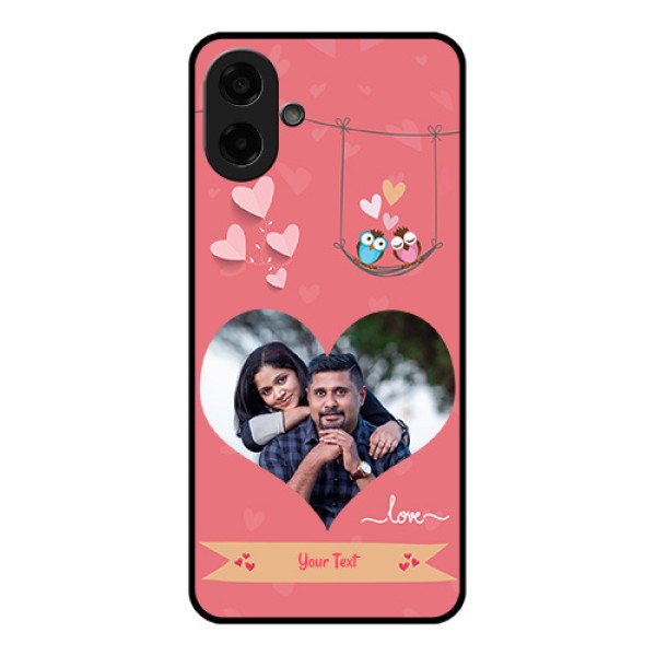 Samsung Galaxy A07 Custom Glass Phone Case - Peach Color Love Design Samsung Galaxy A07 Custom Glass Phone Case - Peach Color Love Design