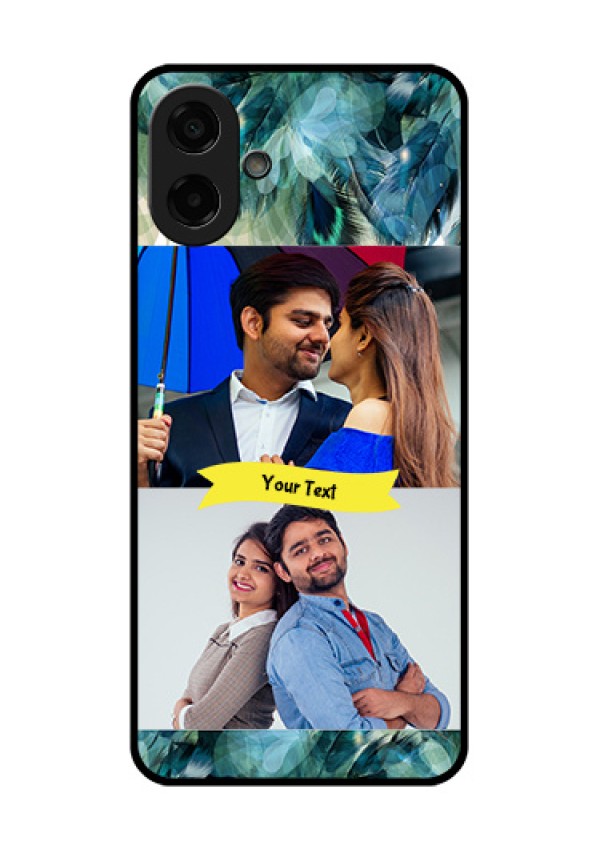 Samsung Galaxy A07 Custom Glass Phone Case - Image With Boho Peacock Feather Design