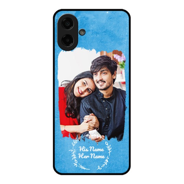 Samsung Galaxy A07 Custom Glass Phone Case - Blue Color Vintage Design Samsung Galaxy A07 Custom Glass Phone Case - Blue Color Vintage Design