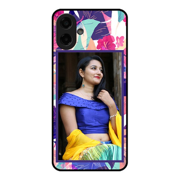Samsung Galaxy A07 Custom Glass Phone Case - Abstract Floral Design Samsung Galaxy A07 Custom Glass Phone Case - Abstract Floral Design