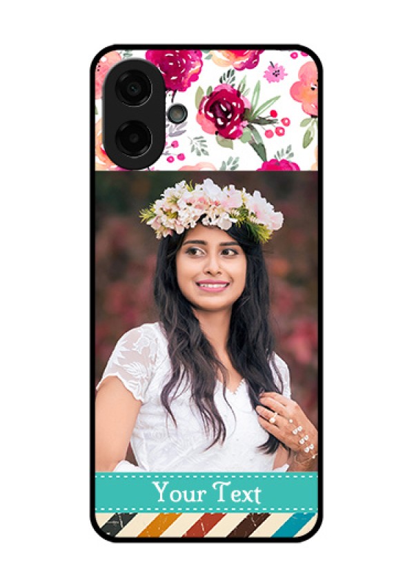 Samsung Galaxy A07 Custom Glass Phone Case - Water Colors Floral Design