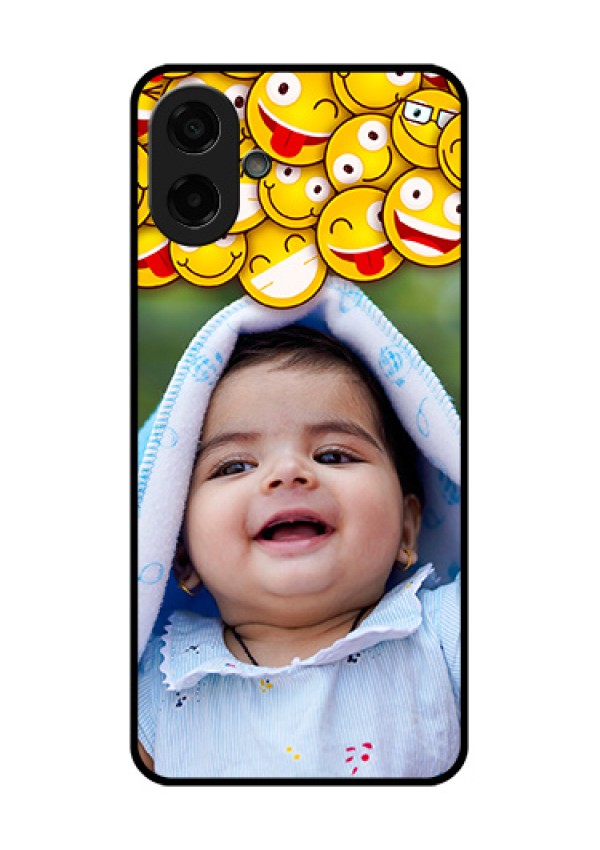 Samsung Galaxy A07 Custom Glass Phone Case - With Smiley Emoji Design
