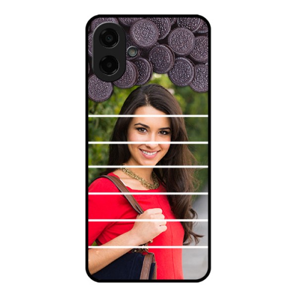 Samsung Galaxy A07 Custom Glass Phone Case - With Oreo Biscuit Design Samsung Galaxy A07 Custom Glass Phone Case - With Oreo Biscuit Design