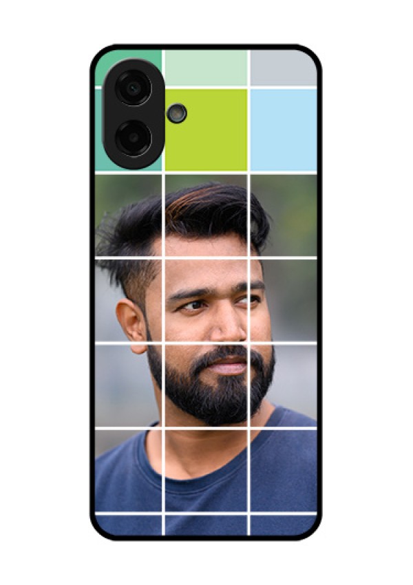Samsung Galaxy A07 Custom Glass Phone Case - With White Box Pattern