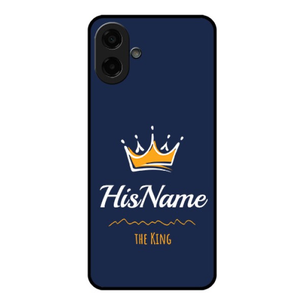 Samsung Galaxy A07 Custom Glass Phone Case - King With Name Design