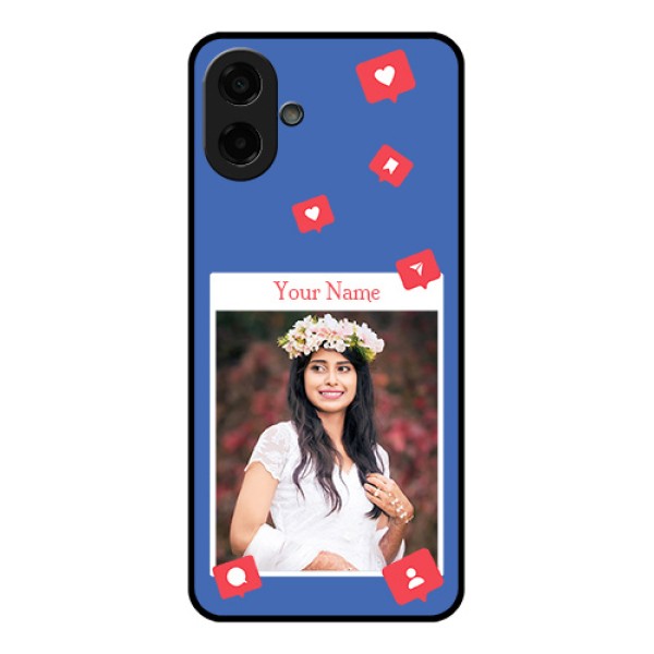 Samsung Galaxy A07 Custom Glass Phone Case - Like Share And Comment Design