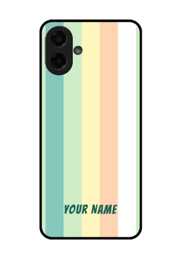Samsung Galaxy A07 Custom Glass Phone Case - Multi - Colour Stripes Design