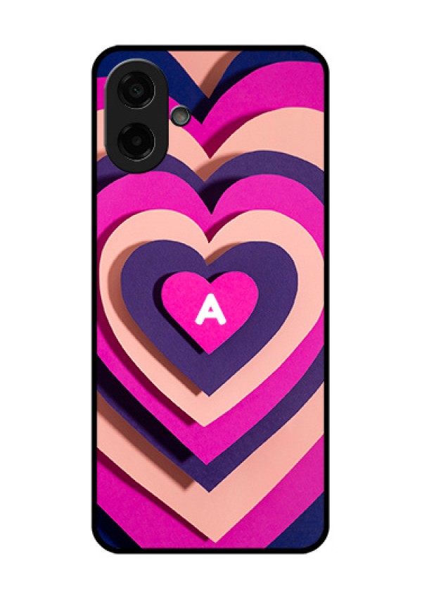 Samsung Galaxy A07 Custom Glass Phone Case - Cute Heart Pattern Design