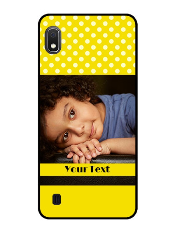 Custom Galaxy A10 Custom Glass Phone Case - Bright Yellow Case Design
