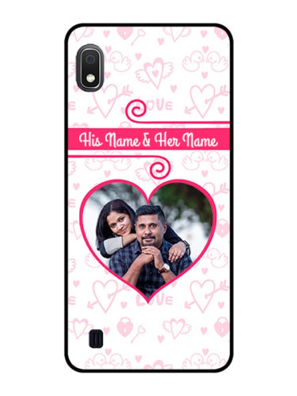 Custom Galaxy A10 Personalized Glass Phone Case - Heart Shape Love Design