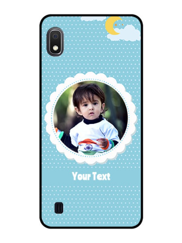 Custom Galaxy A10 Personalised Glass Phone Case - Violet Pattern Design