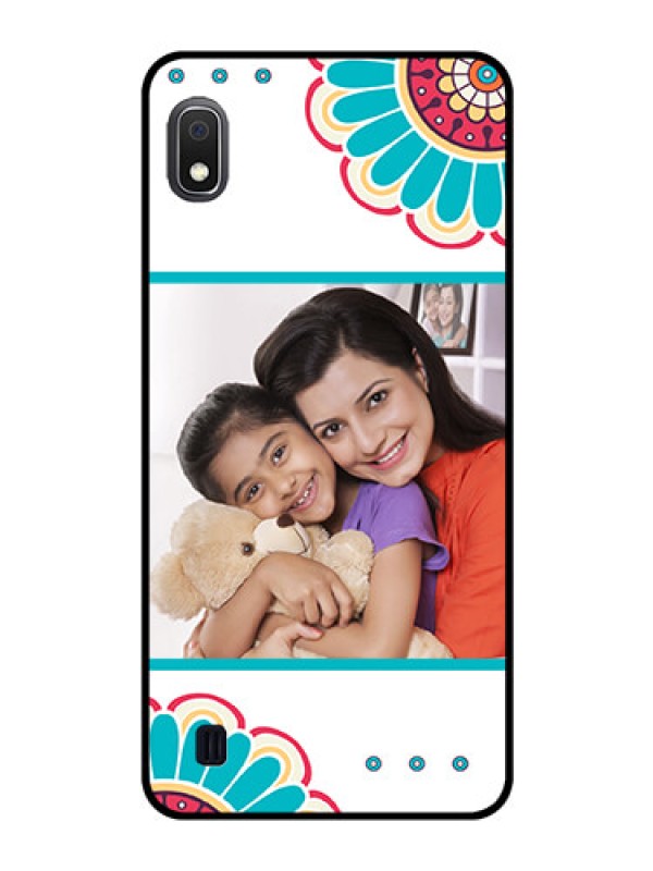 Custom Galaxy A10 Custom Glass Phone Case - Flower Design