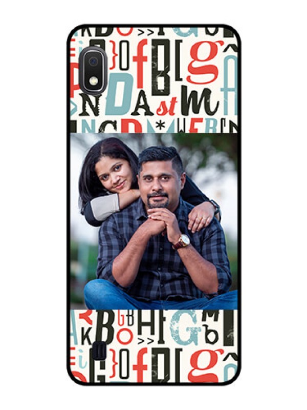 Custom Galaxy A10 Personalized Glass Phone Case - Alphabet Design
