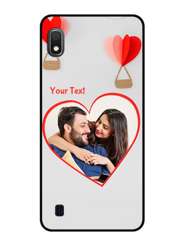 Custom Galaxy A10 Custom Glass Mobile Case - Parachute Love Design