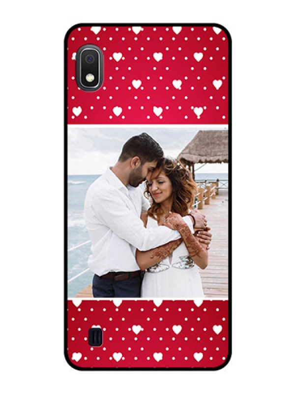 Custom Galaxy A10 Photo Printing on Glass Case - Hearts Mobile Case Design