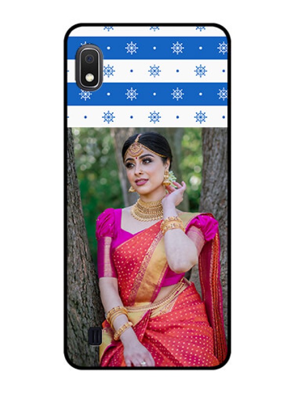 Custom Galaxy A10 Photo Printing on Glass Case - Snow Pattern Design