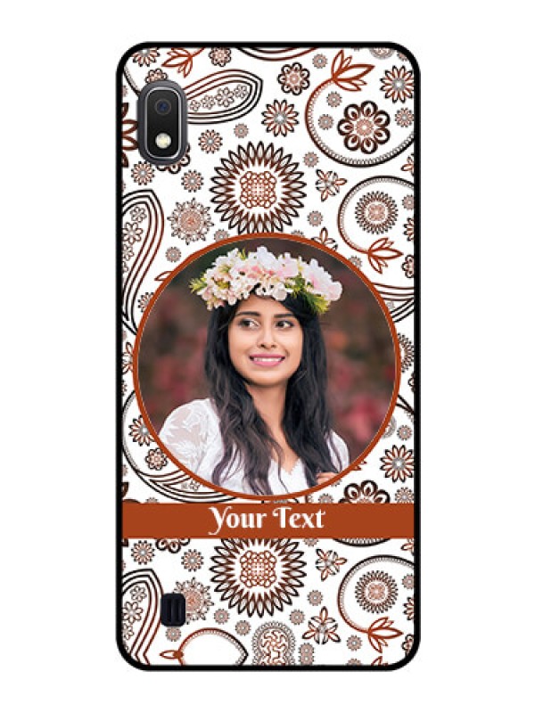 Custom Galaxy A10 Custom Glass Mobile Case - Abstract Floral Design 