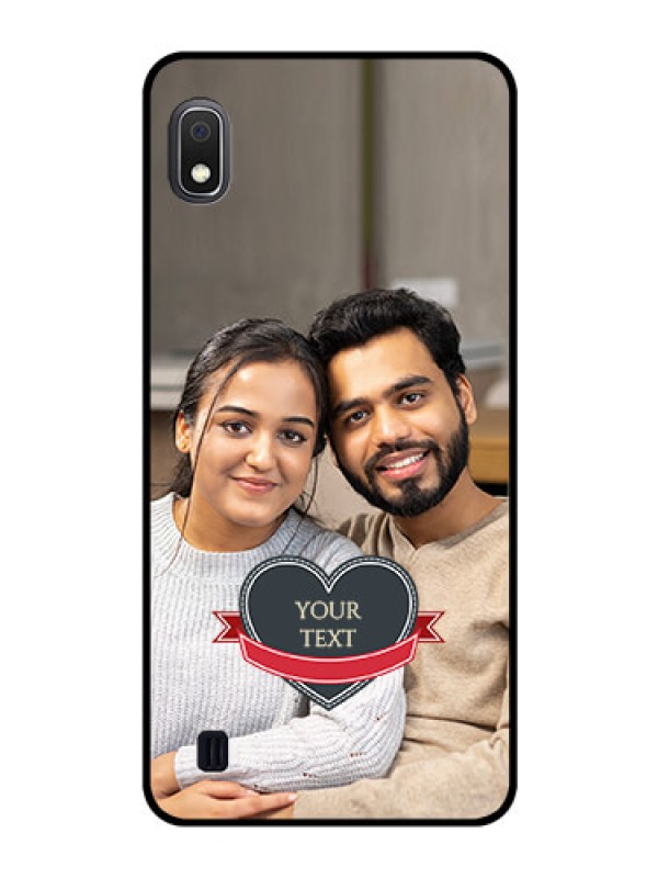 Custom Galaxy A10 Custom Glass Phone Case - Just Married Couple Design