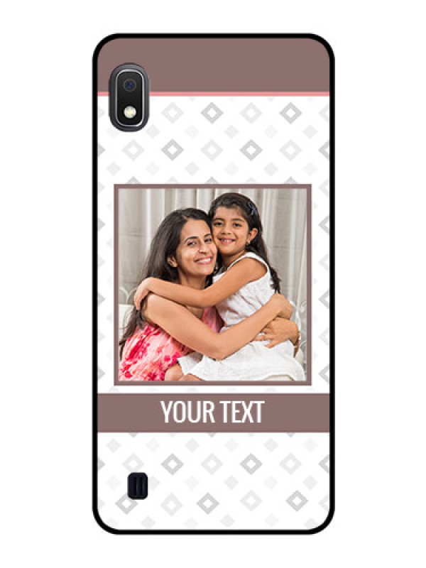 Custom Galaxy A10 Photo Printing on Glass Case - Simple Diamond Design