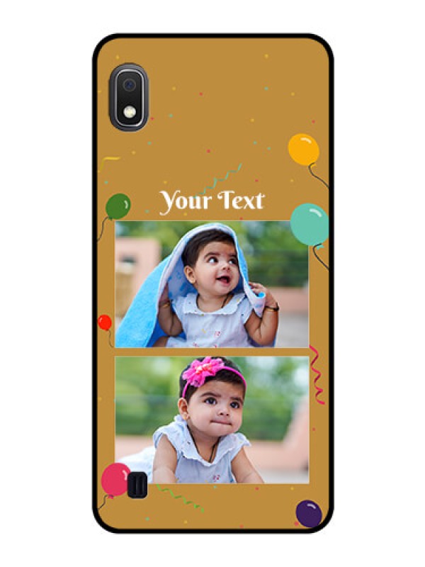 Custom Galaxy A10 Personalized Glass Phone Case - Image Holder with Birthday Celebrations Design