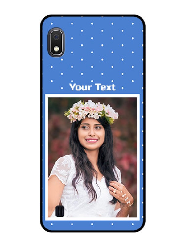 Custom Galaxy A10 Photo Printing on Glass Case - Polka dots design
