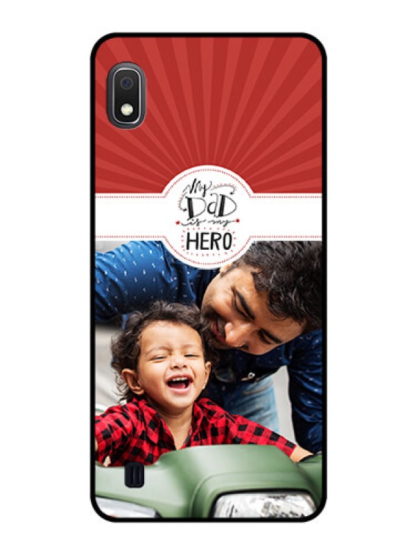 Custom Galaxy A10 Photo Printing on Glass Case - My Dad Hero Design