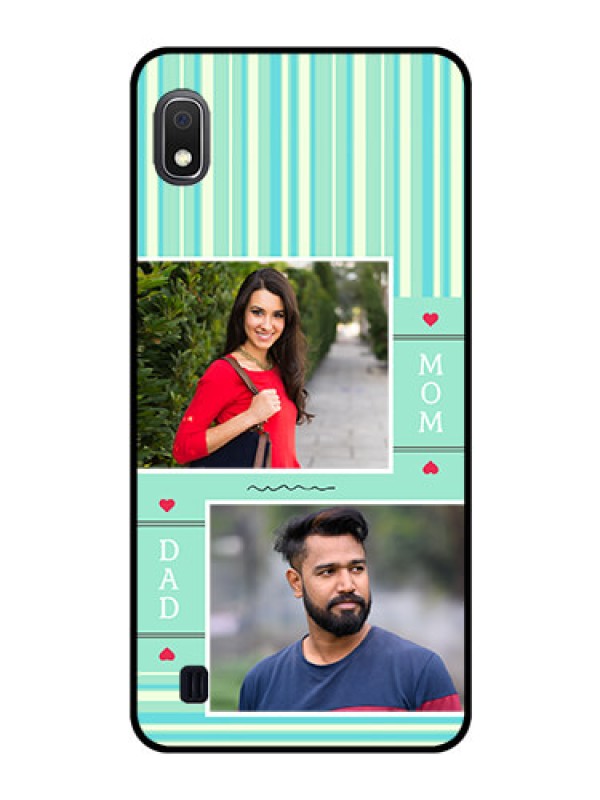Custom Galaxy A10 Custom Glass Phone Case - Mom & Dad Pic Design