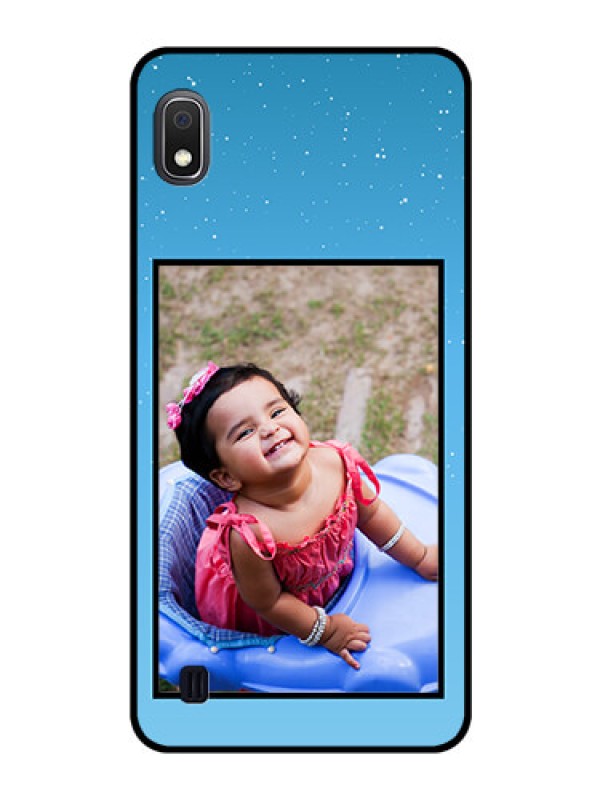 Custom Galaxy A10 Custom Glass Mobile Case - Wave Pattern Colorful Design