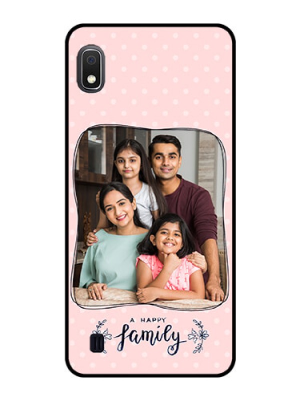 Custom Galaxy A10 Custom Glass Phone Case - Family with Dots Design