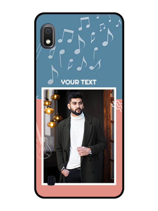 Custom Galaxy A10 Photo Printing on Glass Case - with Color Musical Note Design