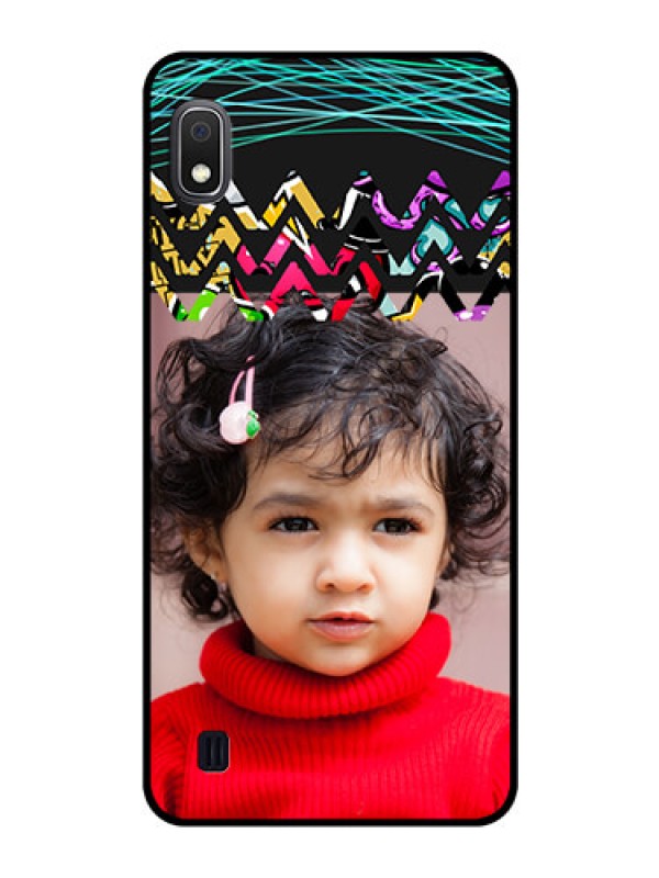 Custom Galaxy A10 Personalized Glass Phone Case - Neon Abstract Design