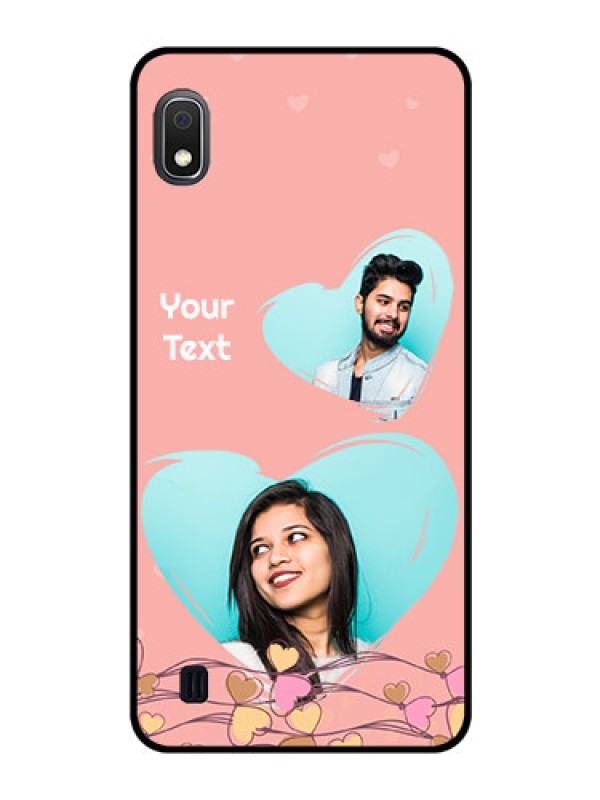 Custom Galaxy A10 Custom Glass Mobile Case - Love Doodle Design