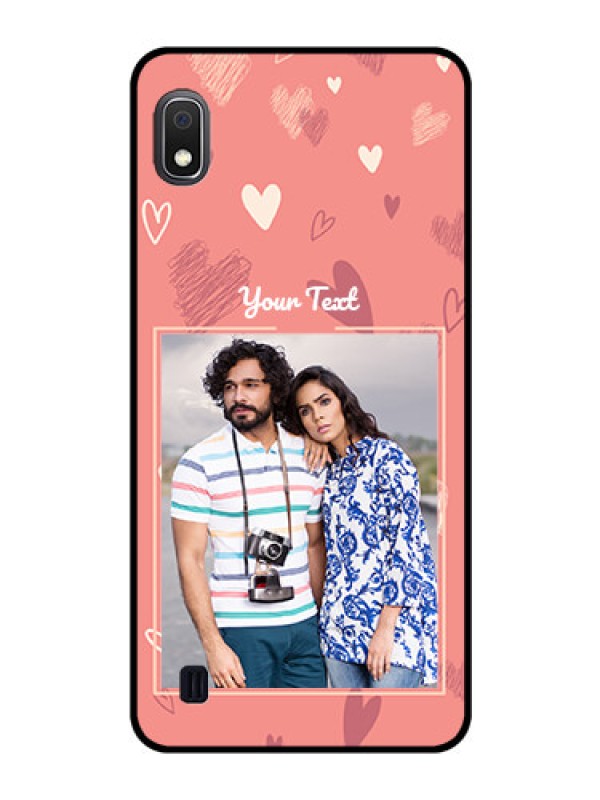 Custom Galaxy A10 Custom Glass Phone Case - Love doodle art Design
