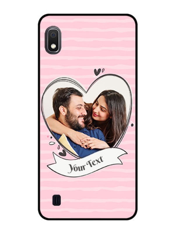 Custom Galaxy A10 Custom Glass Phone Case - Vintage Heart Design