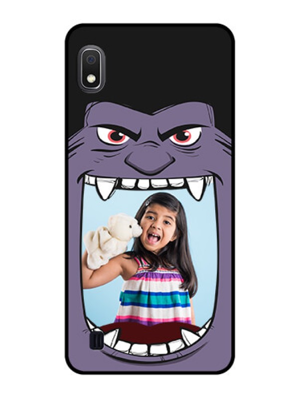 Custom Galaxy A10 Custom Glass Phone Case - Angry Monster Design
