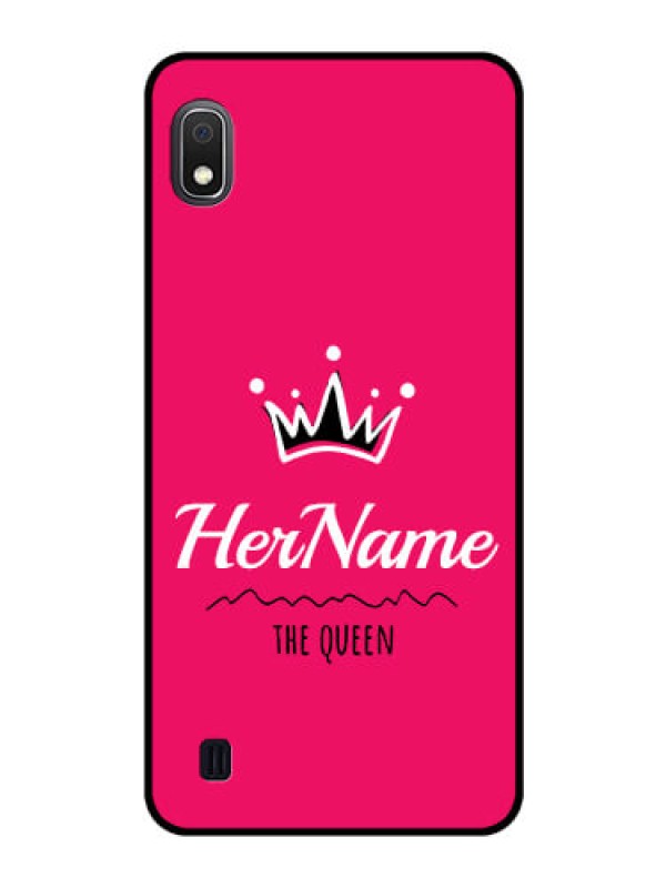 Custom Galaxy A10 Glass Phone Case Queen with Name