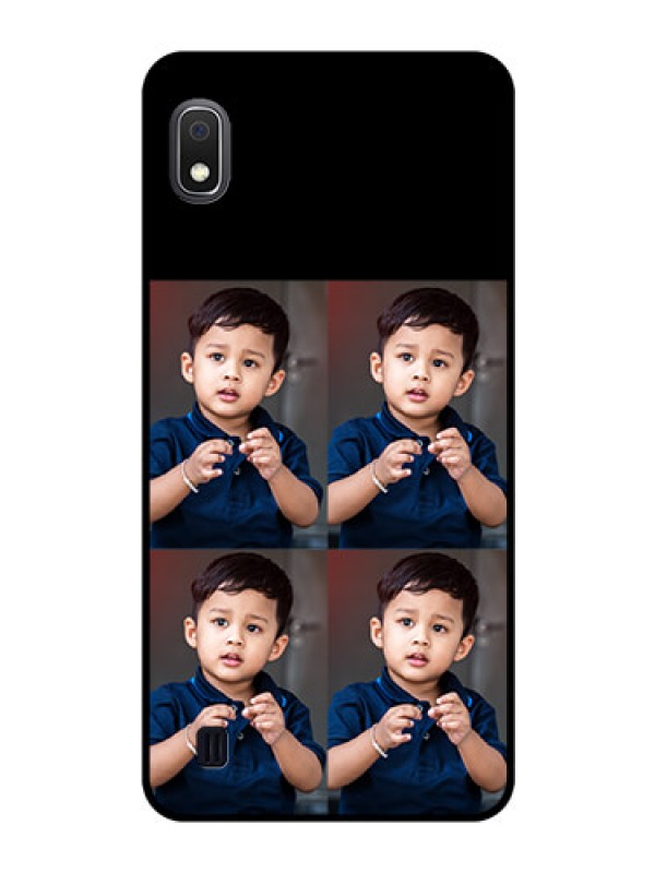 Custom Galaxy A10 4 Image Holder on Glass Mobile Cover