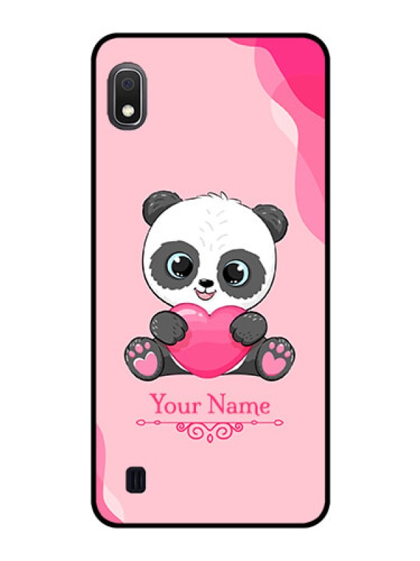 Custom Galaxy A10 Custom Glass Mobile Case - Cute Panda Design