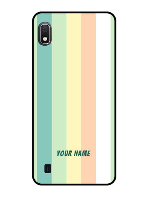 Custom Galaxy A10 Photo Printing on Glass Case - Multi-colour Stripes Design