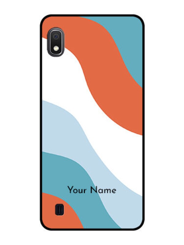 Custom Galaxy A10 Custom Glass Mobile Case - coloured Waves Design