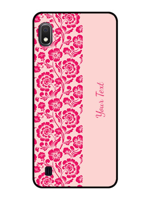 Custom Galaxy A10 Custom Glass Phone Case - Attractive Floral Pattern Design