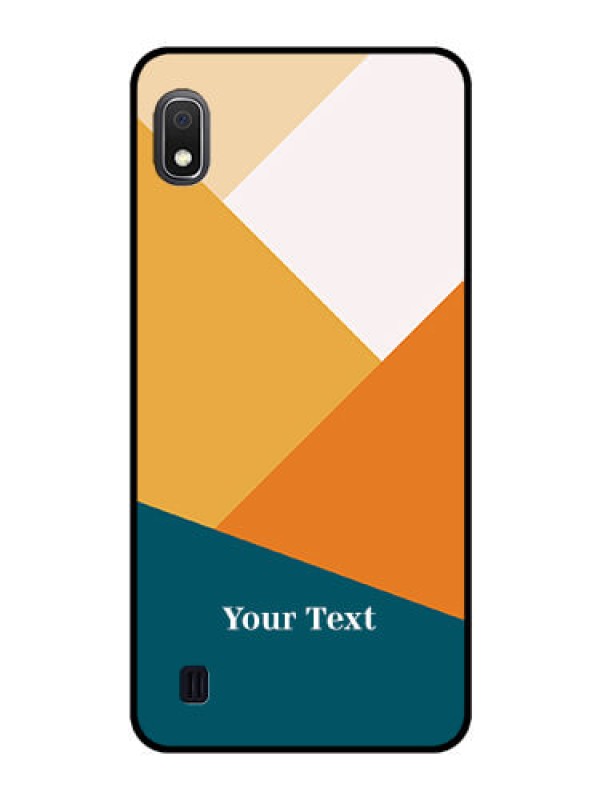 Custom Galaxy A10 Personalized Glass Phone Case - Stacked Multi-colour Design