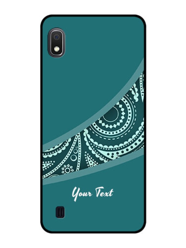 Custom Galaxy A10 Photo Printing on Glass Case - semi visible floral Design