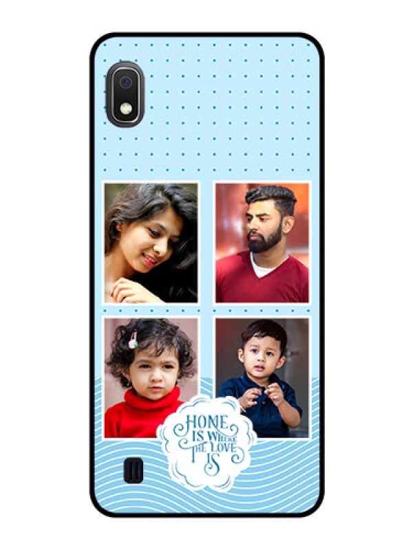 Custom Galaxy A10 Custom Glass Phone Case - Cute love quote with 4 pic upload Design