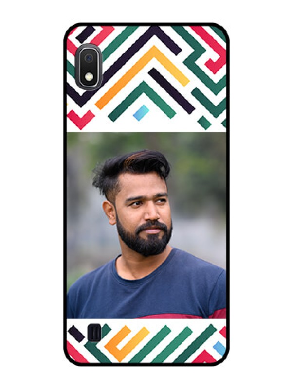 Custom Galaxy A10 Personalized Glass Phone Case - Colorful Maze Pattern Design