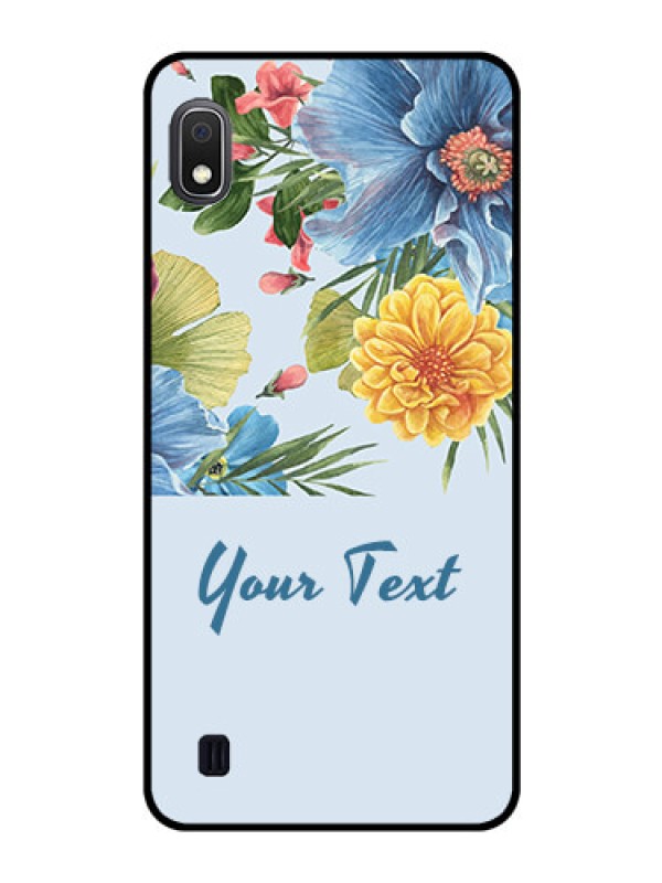 Custom Galaxy A10 Custom Glass Mobile Case - Stunning Watercolored Flowers Painting Design