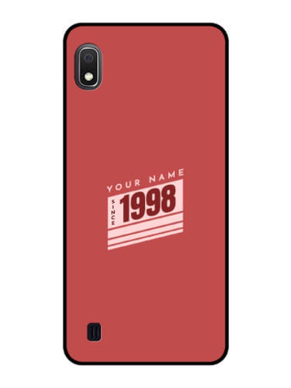 Custom Galaxy A10 Custom Glass Phone Case - Red custom year of birth Design