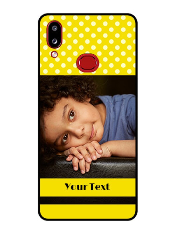 Custom Galaxy A10s Custom Glass Phone Case - Bright Yellow Case Design